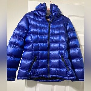Calvin Klein Womens XL Blue Packable Lightweight Premium Down Puffer Coat